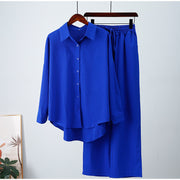 loose wrinkle shirt and wide-leg pants suit, view 4 - MRSLM