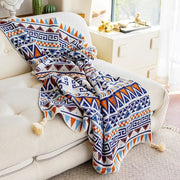 bohemian knitted throw blanket, view 4 - MRSLM
