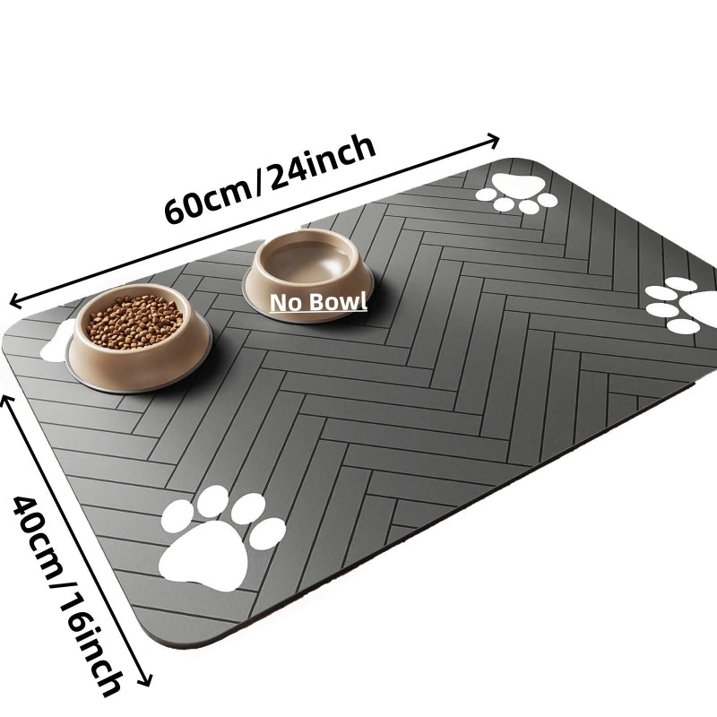 absorbent pet feeding mat with waterproof rubber backing, view 3 - MRSLM