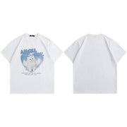 angel cat graphic cotton t-shirt, view 2 - MRSLM