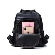 black cowhide leather backpack, view 8 - MRSLM