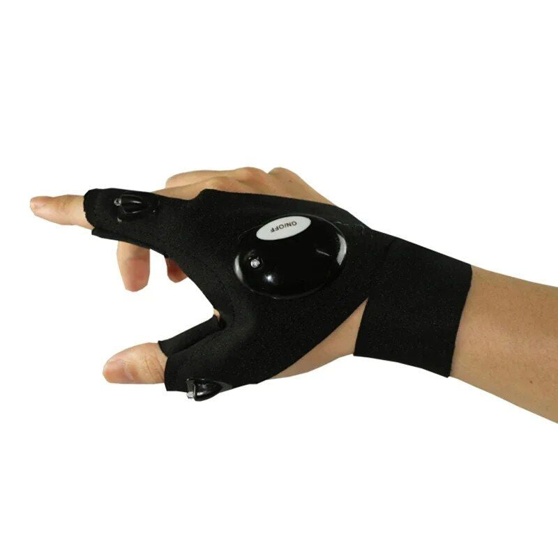 led light fingerless outdoor gloves, view 2 - MRSLM