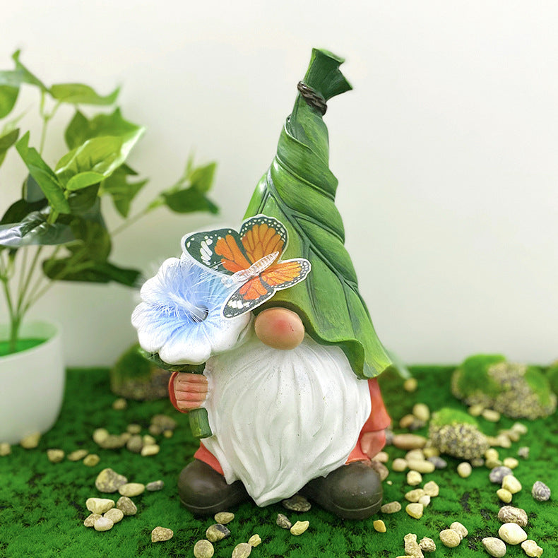 solar resin garden statue lamp, view 7 - MRSLM