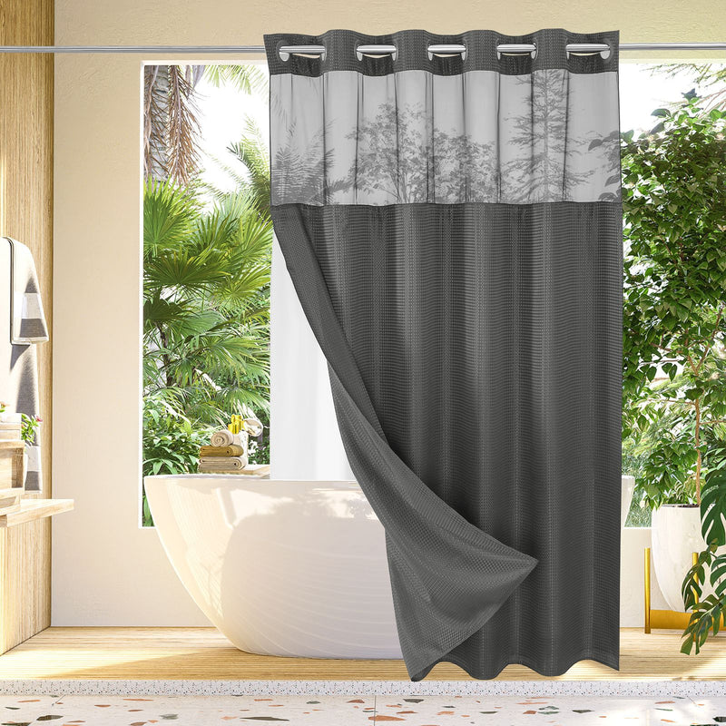 Waterproof double layer shower curtain, view 4 - MRSLM