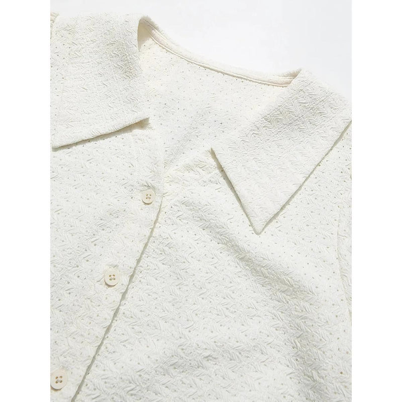 apricot french lace blouse, view 7 - MRSLM