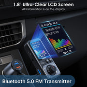 Bluetooth 5.0 FM transmitter with dual USB, view 3 - MRSLM
