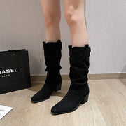 women's suede mid-calf boots, view 5 - MRSLM