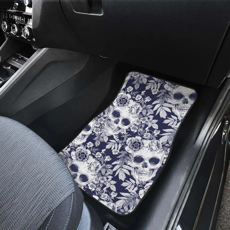 skull floral car floor mats, view 5 - MRSLM