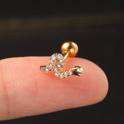 women's zircon pierced earrings, view 3 - MRSLM