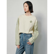 contrast color patchwork pullover, view 7 - MRSLM