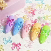 candy pink bow nail charms, view 13 - MRSLM