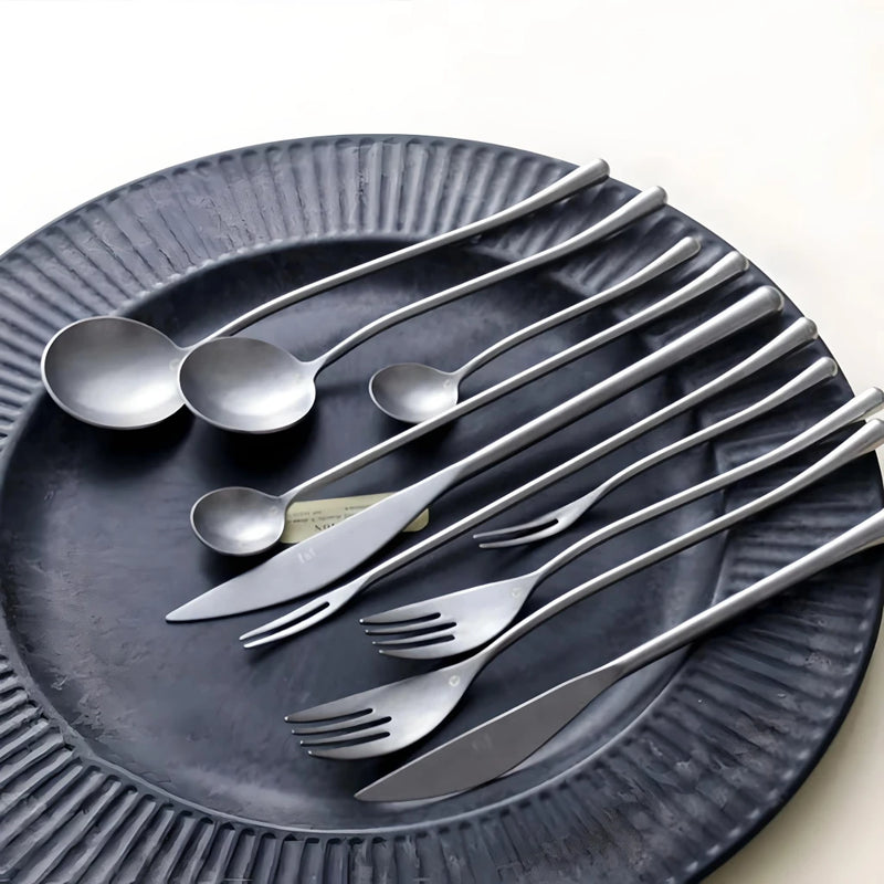 retro stainless steel cutlery set, view 5 - MRSLM