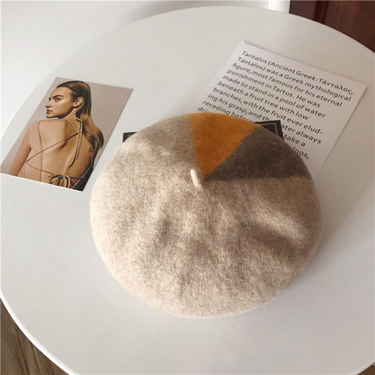 mixed color wool beret for women, view 7 - MRSLM