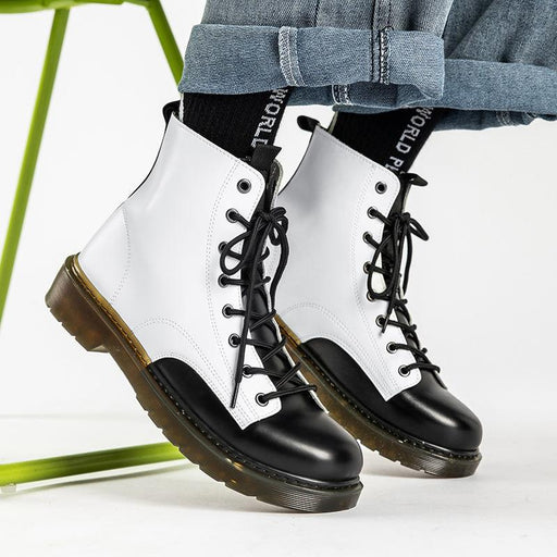 men's mixed colors leather ankle boots - MRSLM