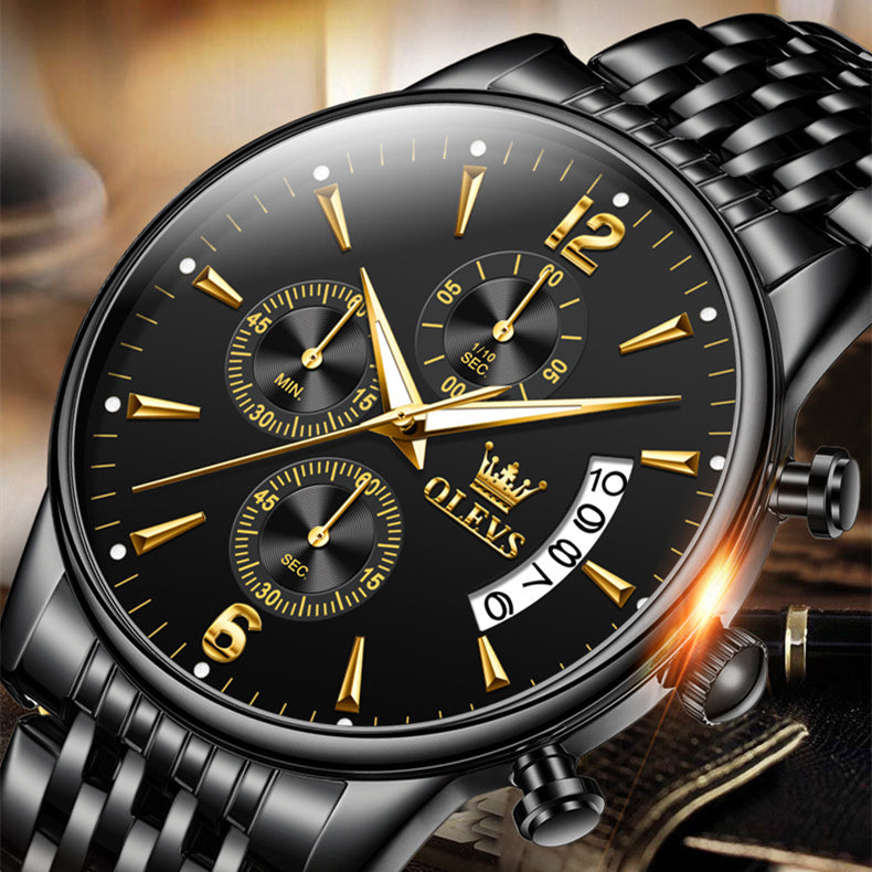 men's steel band quartz watch, view 2 - MRSLM