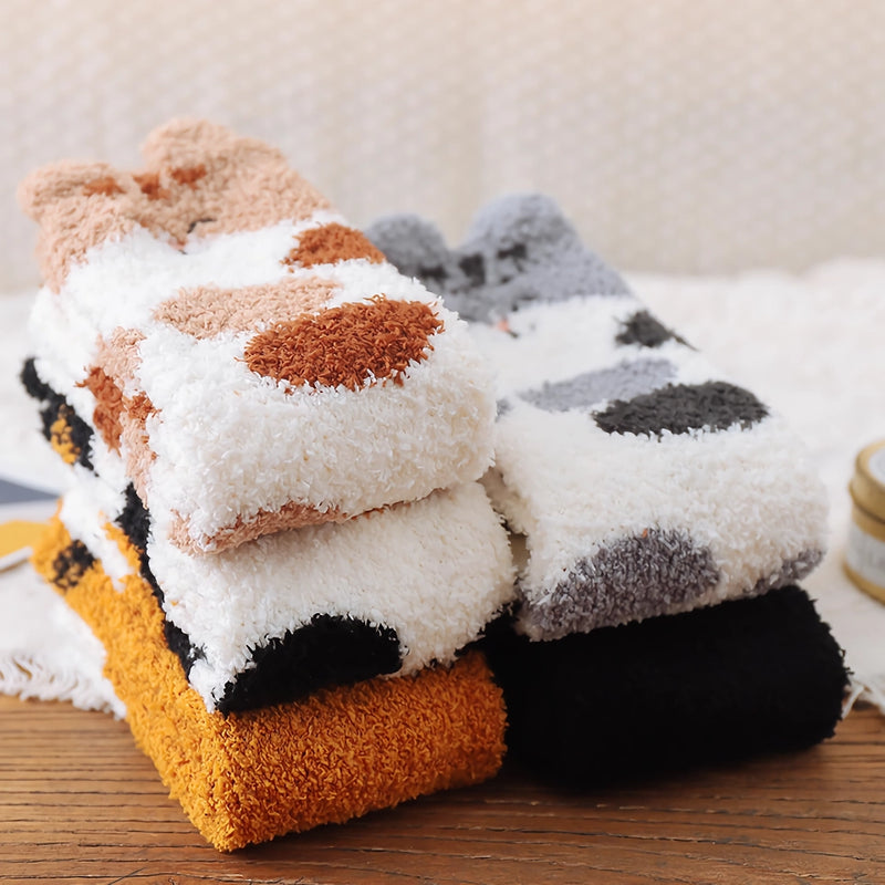 kitten fleece floor socks, view 9 - MRSLM