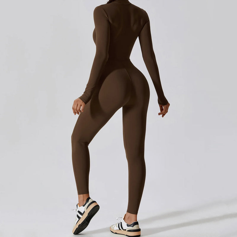 women's long sleeve yoga jumpsuit, view 25 - MRSLM