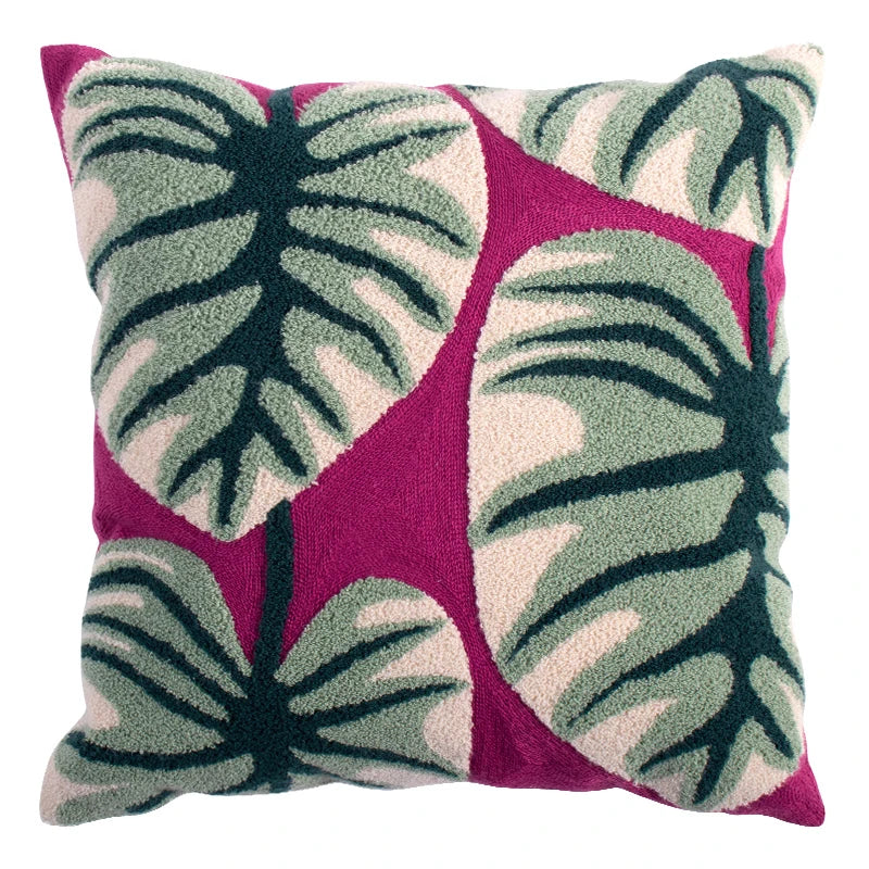 floral embroidery cushion cover, view 4 - MRSLM