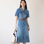 denim blue shirt dress - MRSLM