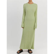 elegant pleated knit dress, view 19 - MRSLM