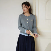 contrast color knit sweater - MRSLM