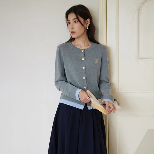 contrast color knit sweater - MRSLM