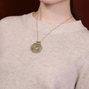 Vintage safety buckle pendant necklace, view 3 - MRSLM