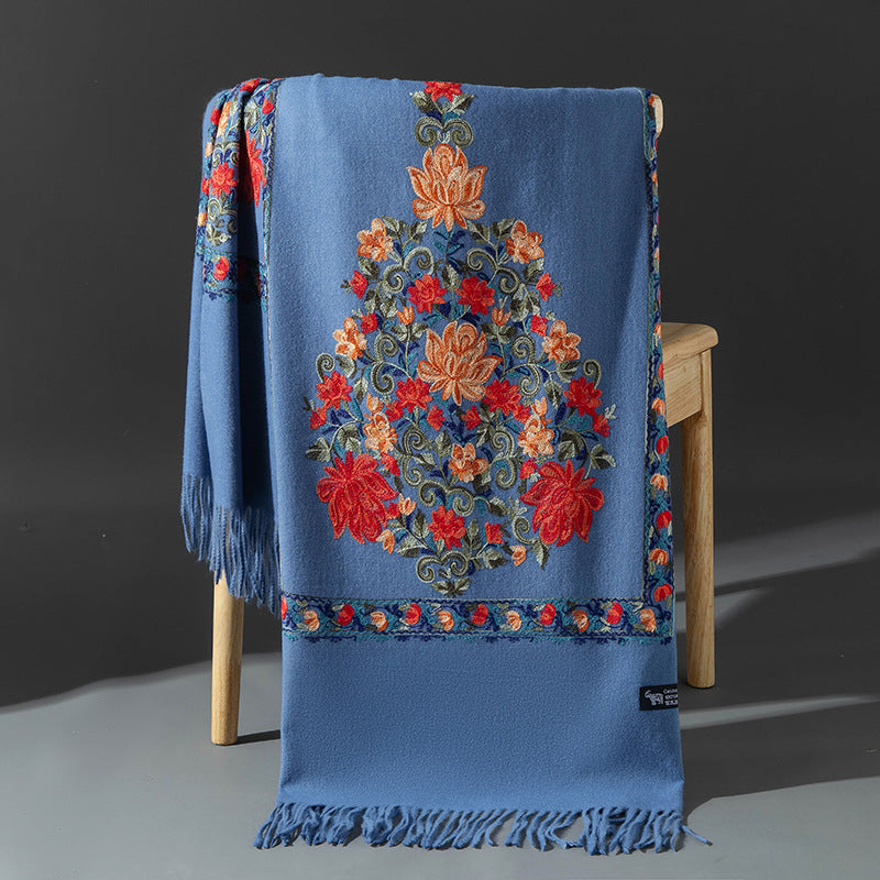 embroidered knitted shawl, view 11 - MRSLM