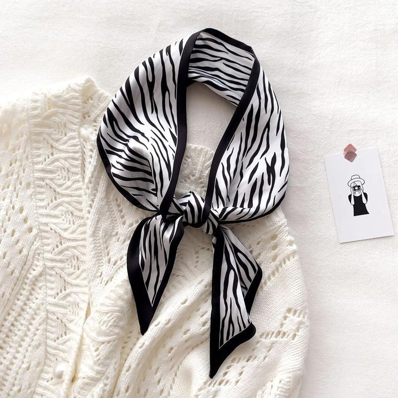 zebra print silk-feel scarf - MRSLM