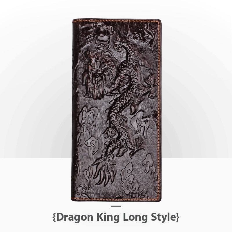 embossed leather wallet, view 3 - MRSLM