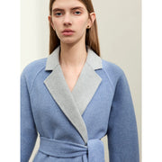 women's wool blend lapel coat, view 10 - MRSLM