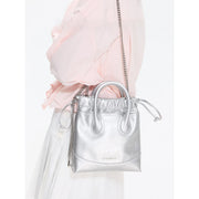 silver crossbody evening bag, view 7 - MRSLM