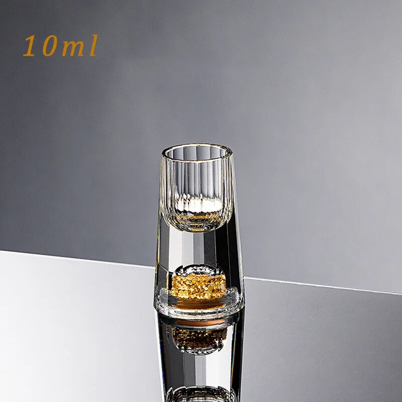 Luxury Borosilicate Glass Double Bottom Gold Foil Tea Cup