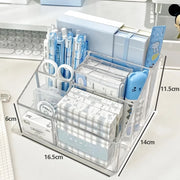 transparent desktop pen holder organizer, view 6 - MRSLM