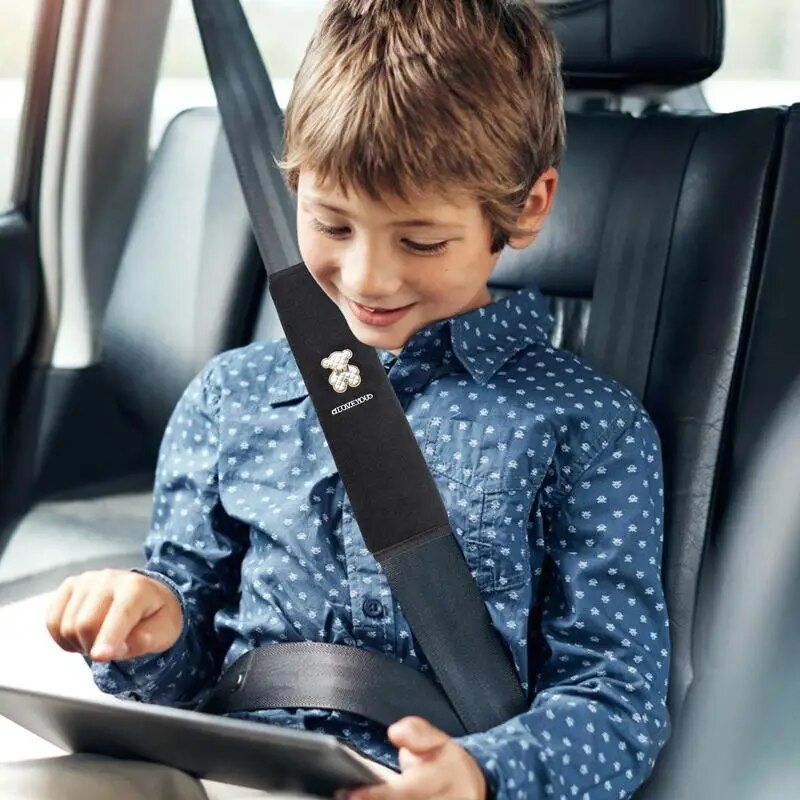 plush cartoon bear seat belt pad, view 8 - MRSLM