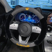 Colorful plush steering wheel cover, view 2 - MRSLM