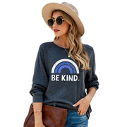 women's rainbow print pullover sweater, view 6 - MRSLM