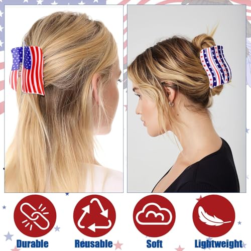 american flag claw hair clips set, view 5 - MRSLM
