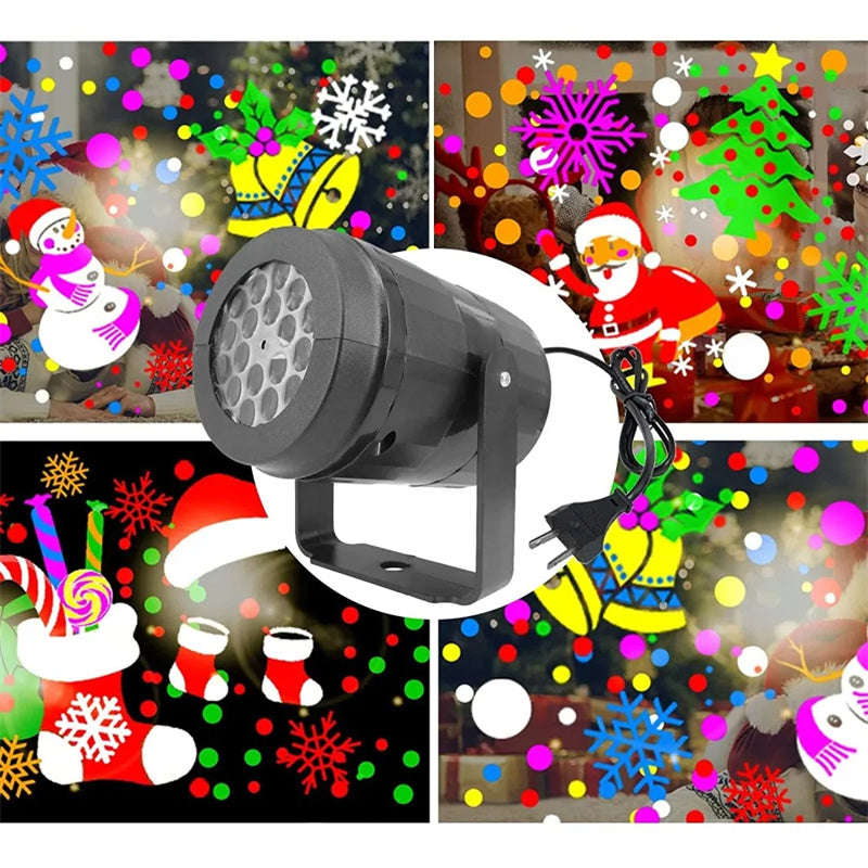 Rotating Christmas snowflake LED projector light, view 7 - MRSLM