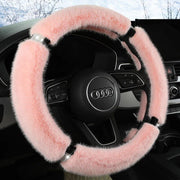 suede fur diamond steering wheel cover, view 6 - MRSLM