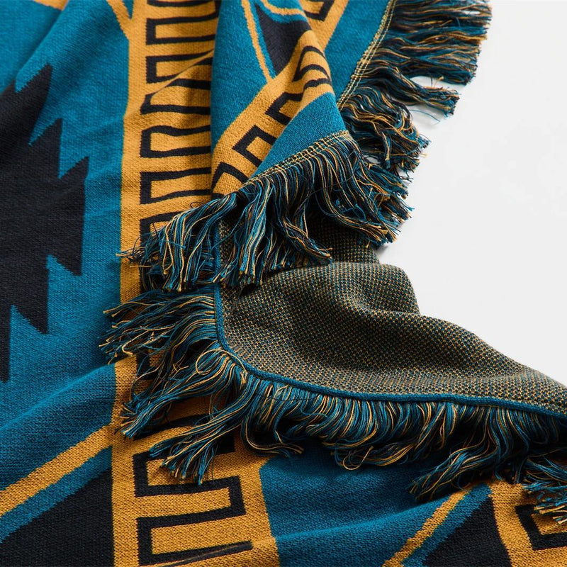 bohemian geometric cotton blanket, view 8 - MRSLM