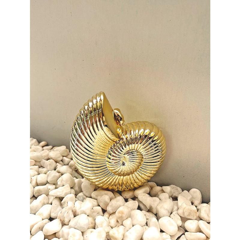 acrylic conch evening clutch, view 7 - MRSLM