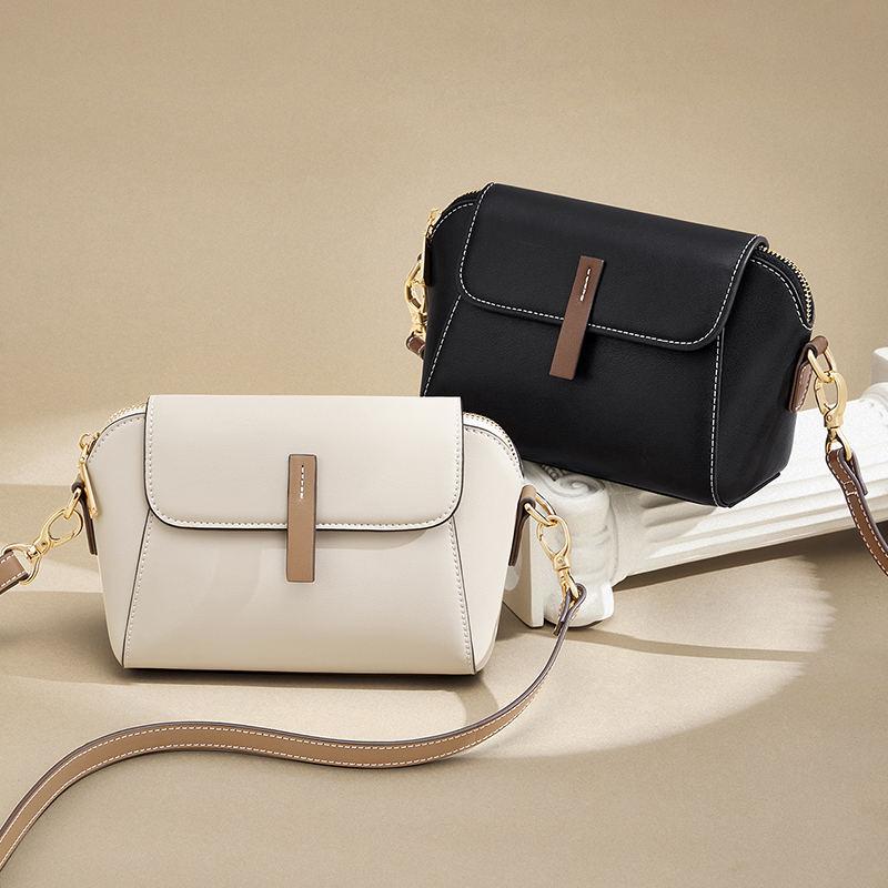 Small square leather crossbody bag, view 4 - MRSLM