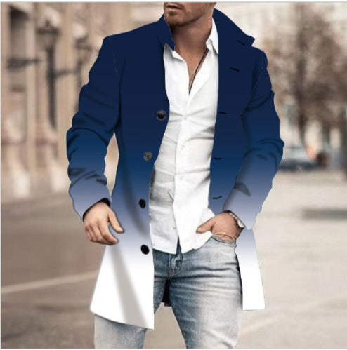 Men's stand collar plaid casual coat, view 4 - MRSLM
