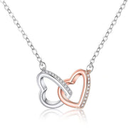 Interlocking double ring necklace with gift card, view 3 - MRSLM