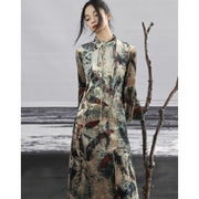 dark velvet retro long dress, view 2 - MRSLM