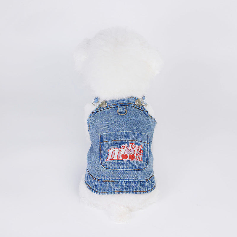 cotton dog denim vest, view 4 - MRSLM