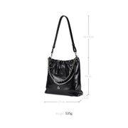 split leather chain tote bag, view 13 - MRSLM