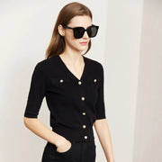 v-neck knitted cardigan, view 2 - MRSLM