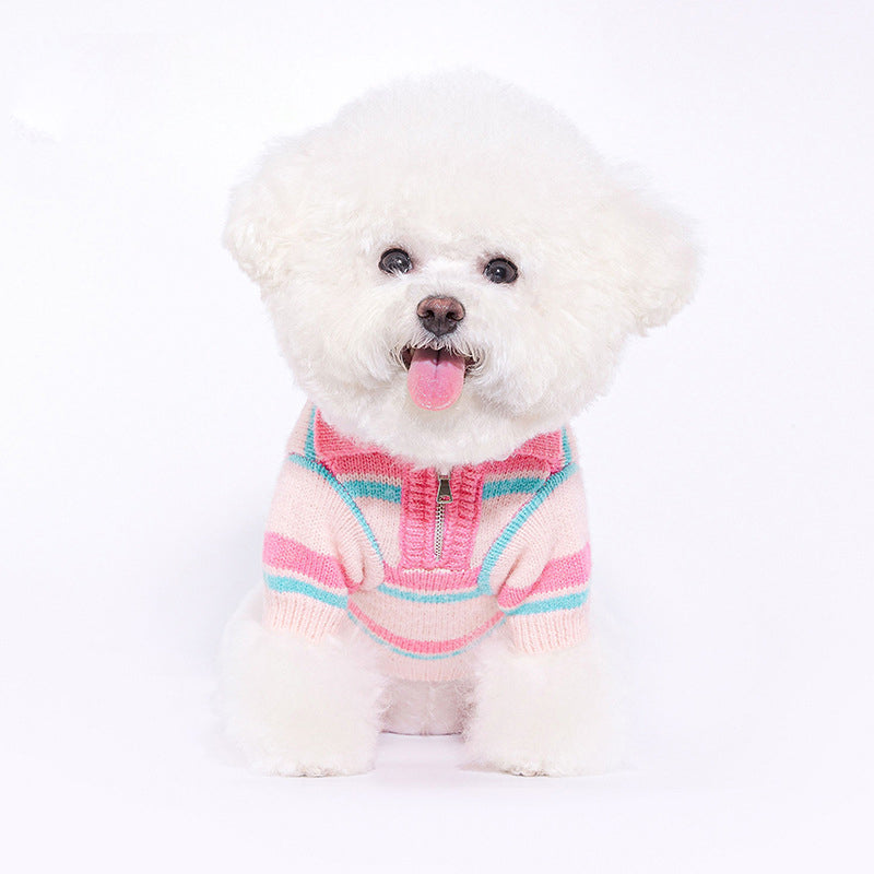 cozy knitted dog sweater, view 3 - MRSLM